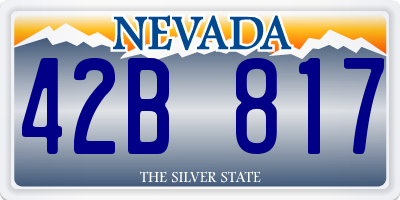 NV license plate 42B817