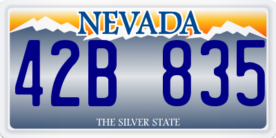 NV license plate 42B835