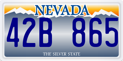 NV license plate 42B865