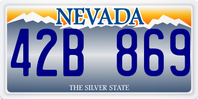 NV license plate 42B869