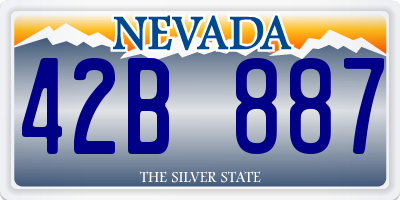 NV license plate 42B887