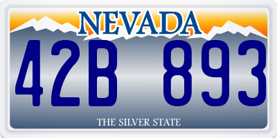 NV license plate 42B893