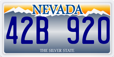 NV license plate 42B920