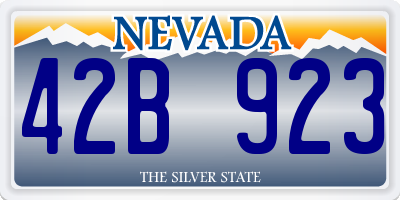 NV license plate 42B923