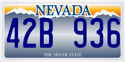 NV license plate 42B936