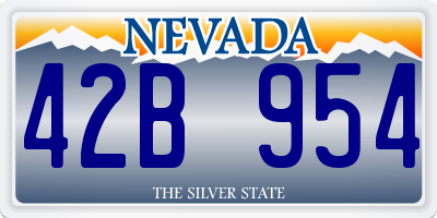 NV license plate 42B954