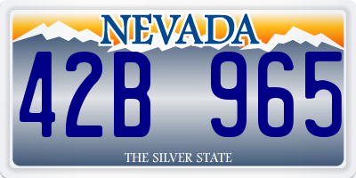 NV license plate 42B965