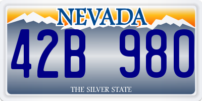 NV license plate 42B980