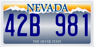 NV license plate 42B981