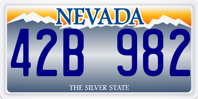 NV license plate 42B982