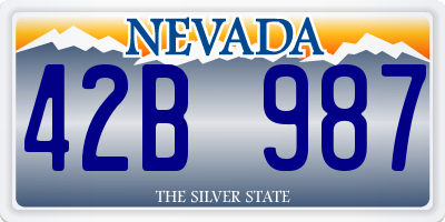 NV license plate 42B987