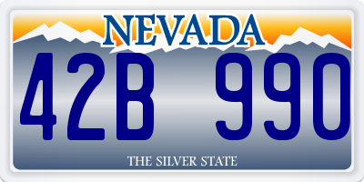 NV license plate 42B990
