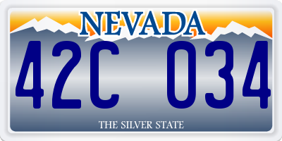 NV license plate 42C034