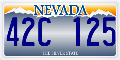 NV license plate 42C125