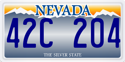 NV license plate 42C204