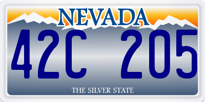 NV license plate 42C205