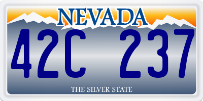 NV license plate 42C237