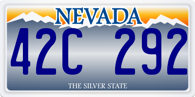 NV license plate 42C292