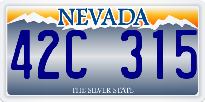 NV license plate 42C315