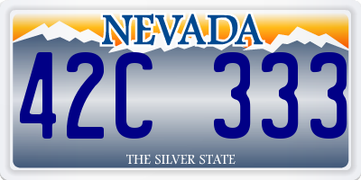 NV license plate 42C333