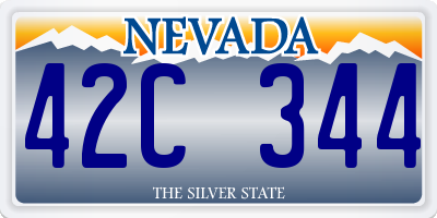 NV license plate 42C344