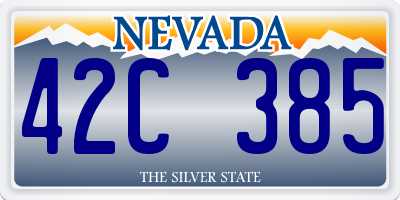 NV license plate 42C385