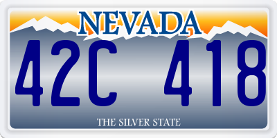 NV license plate 42C418