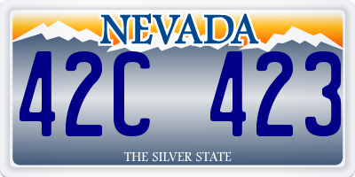 NV license plate 42C423