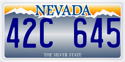NV license plate 42C645
