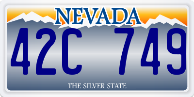 NV license plate 42C749