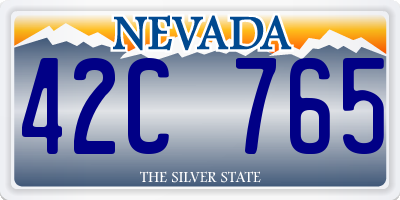 NV license plate 42C765