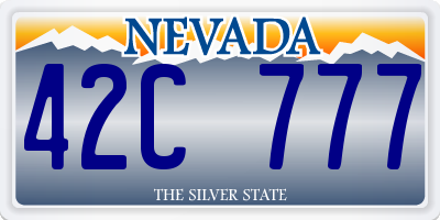 NV license plate 42C777