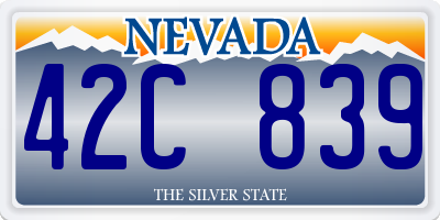 NV license plate 42C839