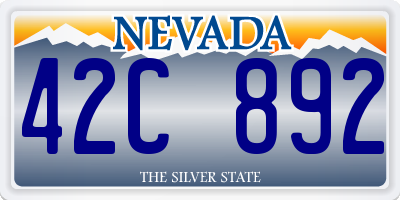 NV license plate 42C892