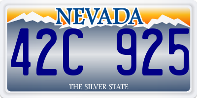 NV license plate 42C925