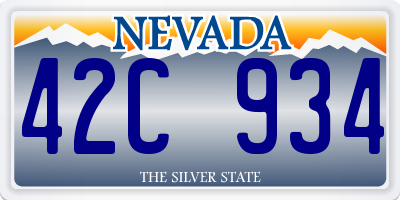 NV license plate 42C934