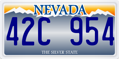 NV license plate 42C954