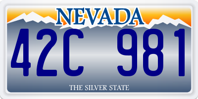 NV license plate 42C981