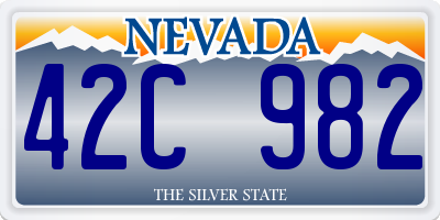 NV license plate 42C982