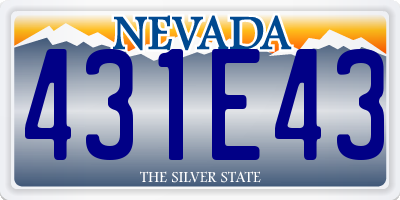 NV license plate 431E43