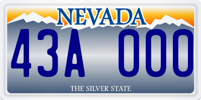 NV license plate 43A000