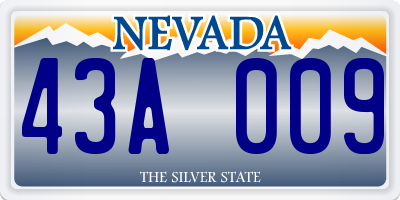 NV license plate 43A009