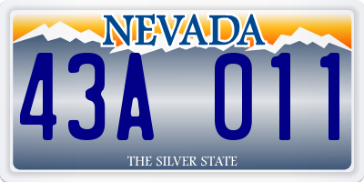 NV license plate 43A011