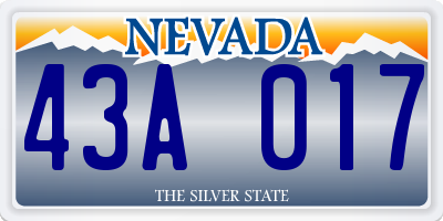 NV license plate 43A017