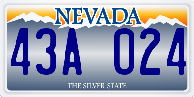 NV license plate 43A024