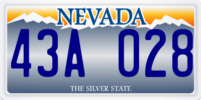 NV license plate 43A028