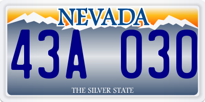 NV license plate 43A030