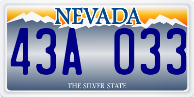 NV license plate 43A033