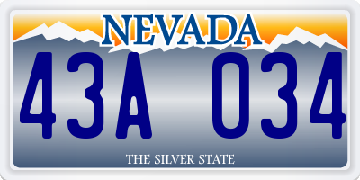 NV license plate 43A034