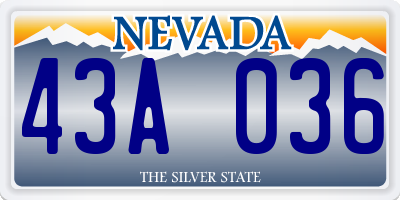 NV license plate 43A036